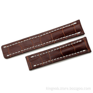 BR-01 Good Quality Handmade Brown leather watch with steel buckle